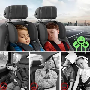 CozyRide Adjustable Memory Foam Car Headrest Pillow - U-Shaped Neck Support