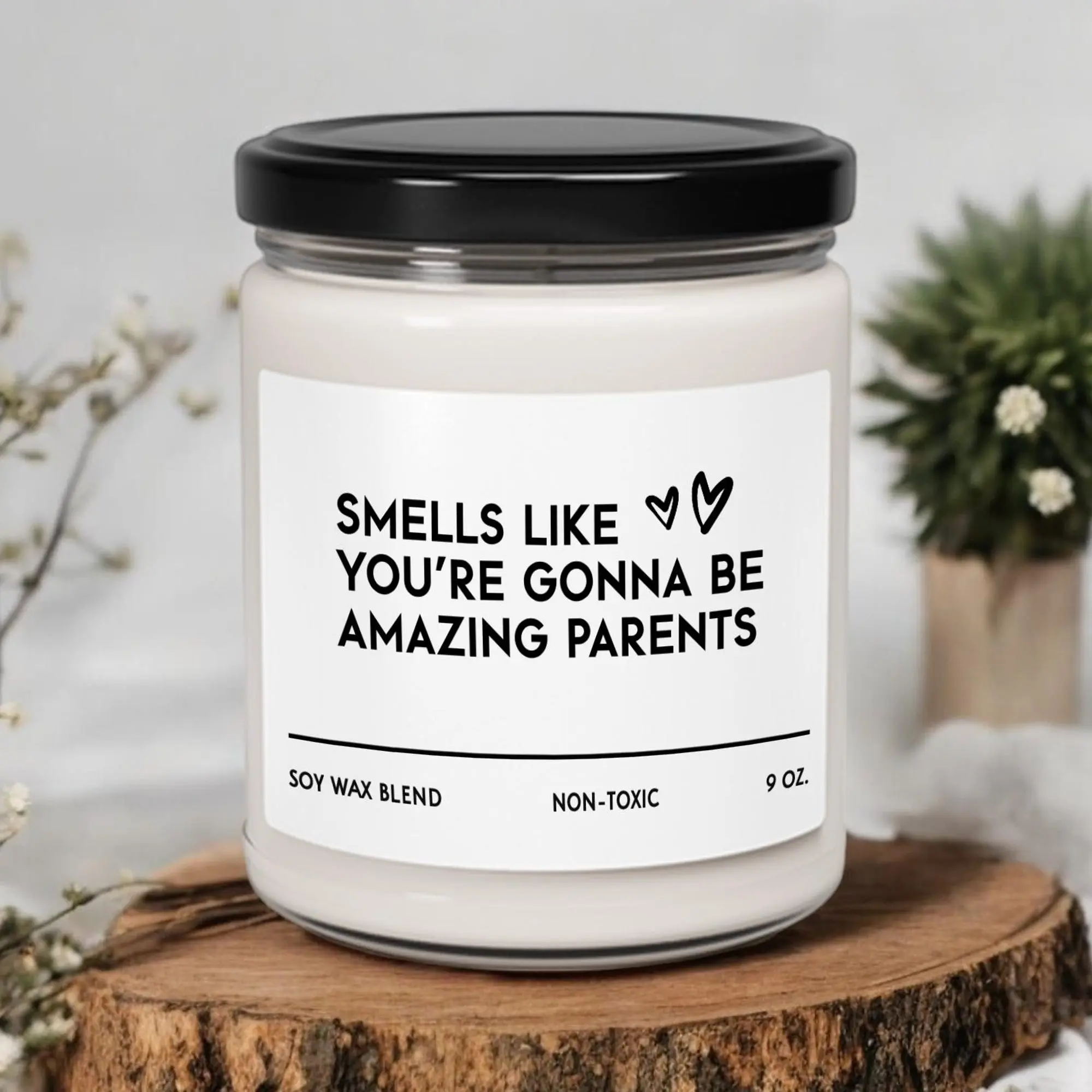 New Parents Gift, New Parents Soy Candle, New Mom Candle Gift, New Baby Soy Candle, Baby Shower Gift, Gift For New Parents (OS-AYNPGC8)