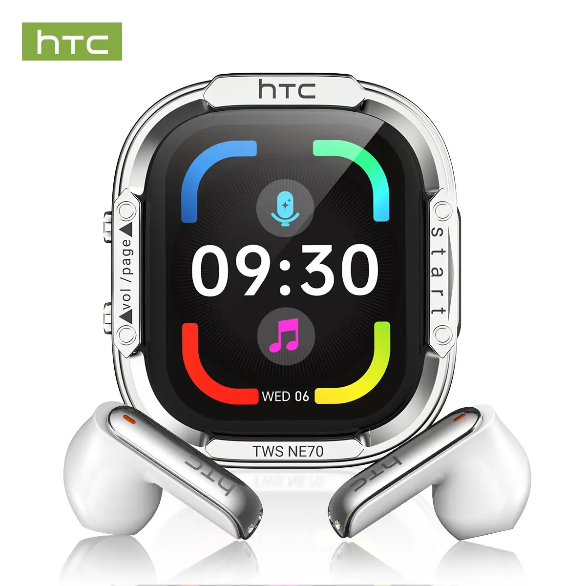 Htc Ne70 Bluetooth-compatible 6.0 In Ear Wireless Earbuds, Ipx5 Waterproof, Smart Touch Control, Clear Calls, Hands Free Calls, Gaming, Office, Sports, Learning