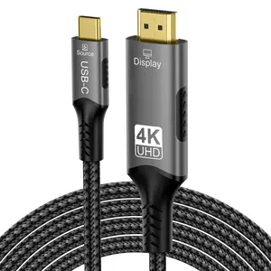 One 4K USB C to HDMI Cable UHD Nylon Braided Type C to HDMI Adapter Compatible with Thunderbolt 3/4 for Laptop Monitor Smartphone Display and More