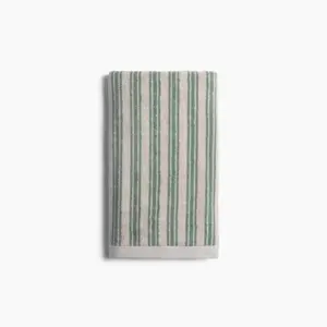 Striped Supersoft Bath Towel Jade & Parchment - Parachute