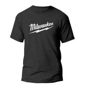 Milwaukee Logo T-Shirt For Men In Black And White Available In Sizes S To 5XL With Short Sleeve Comfort Fit