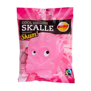 BUBS Swedish Candy, 90g Bag, Raspberry Skull, Soft Sweet Chewy Fruity Snack