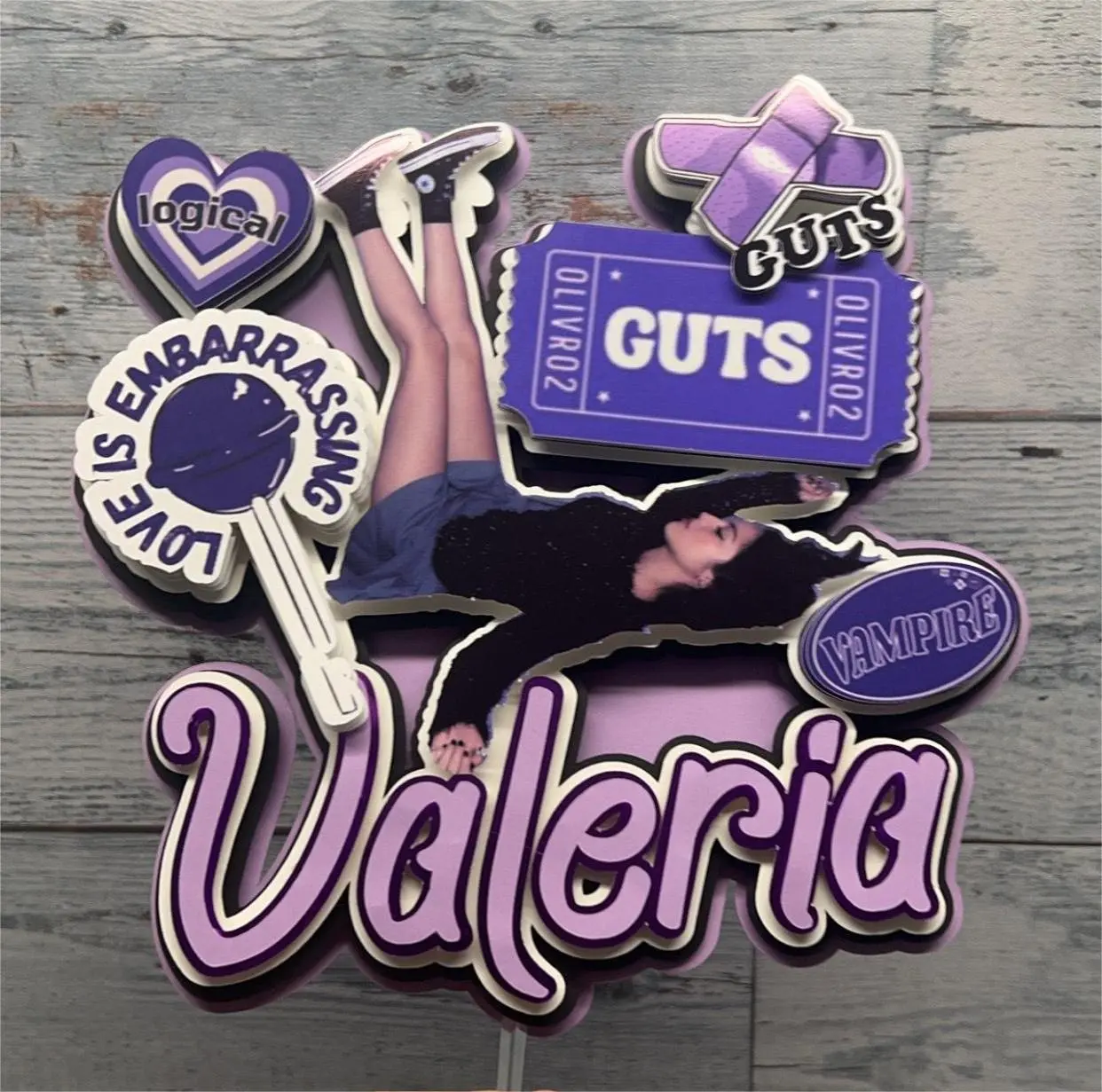 Guts, Olivia custom cake topper with Name