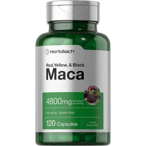 Horbäach Maca Root Capsules for Men and Women | 120 Pills | High Potency Extract | Non-GMO and Gluten Free Formula