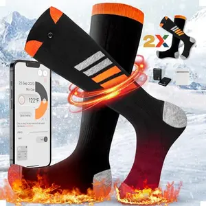 Buy 1 Get 1 Free Heated Socks For Men Women, 5000mAH Fast Heating with Two Pairs Socks And One Pair Power Banks, APP Remote Control Electric Socks, Rechargeable Heated Socks For Men And Women With Toe And Foot Warmers