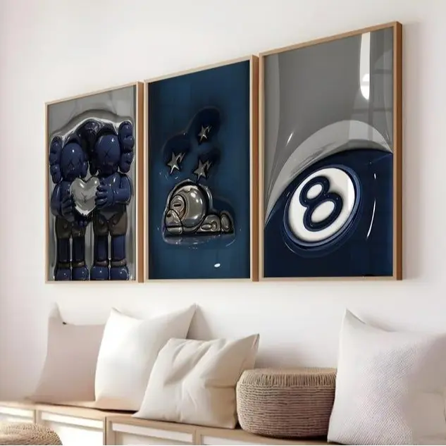 HypeBeast Set of 3 Room Decor, Hypebast Poster, Cool Wall Art Set, 3D Wall Art, HypeBeast Wall Art, Trendy Wall Art, 3