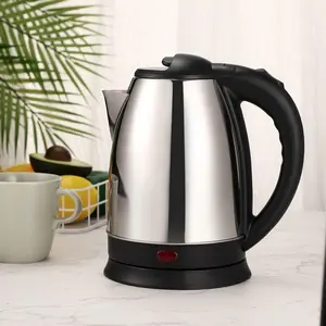 Electric Kettle 2L Hot Water Kettle Stainless - Black Handle, Stainless Steel Body, Drinkware for Various Uses - Jugs