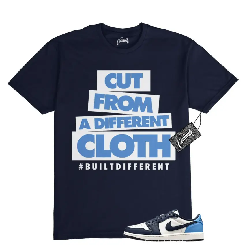 1 Obsidian UNC Navy White University Blue T Shirt Match CLOTH, 1 Obsidian Outfit, Graphic Tees, Womenswear Top T-Shirt