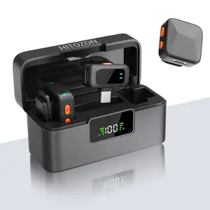 Wireless Lavalier Microphone, Rechargeable Wireless Mic for iPhone iPad Android, 36h Battery Life, Noise Cancellation, Clip-On Lapel Mic for Youtube, Video Recording, Vlog, Portable, Charging, Audio