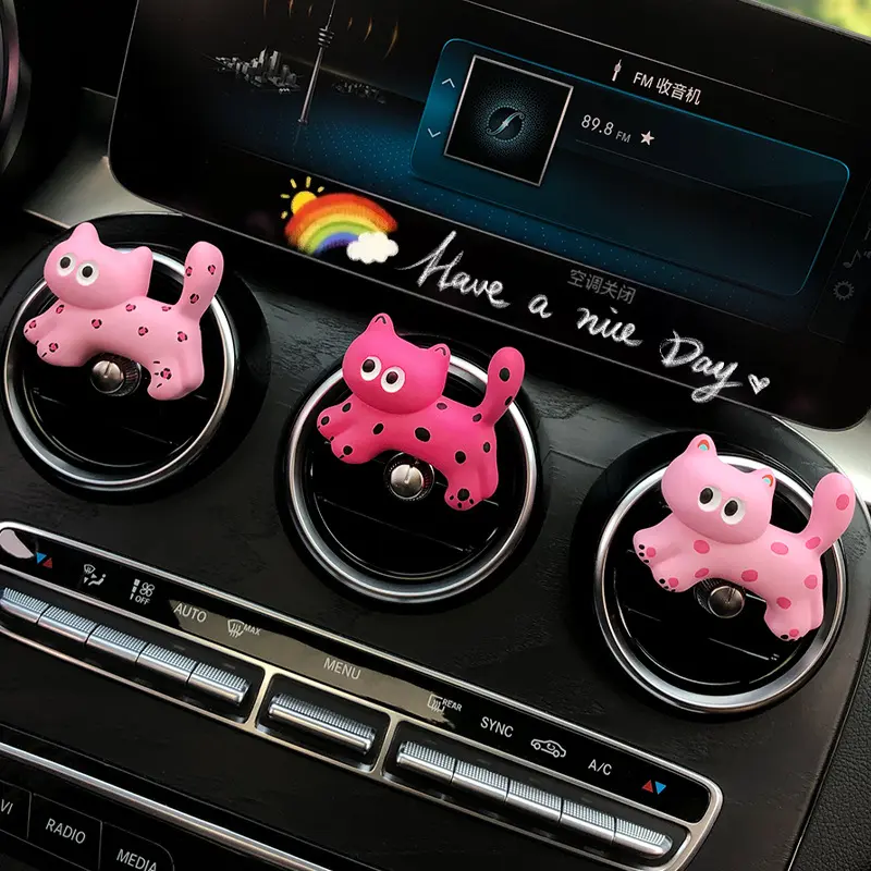 [Pre-Order]Kitten car aromatherapy diffuser stone car air conditioner trend perfume car decoration girl fragrance