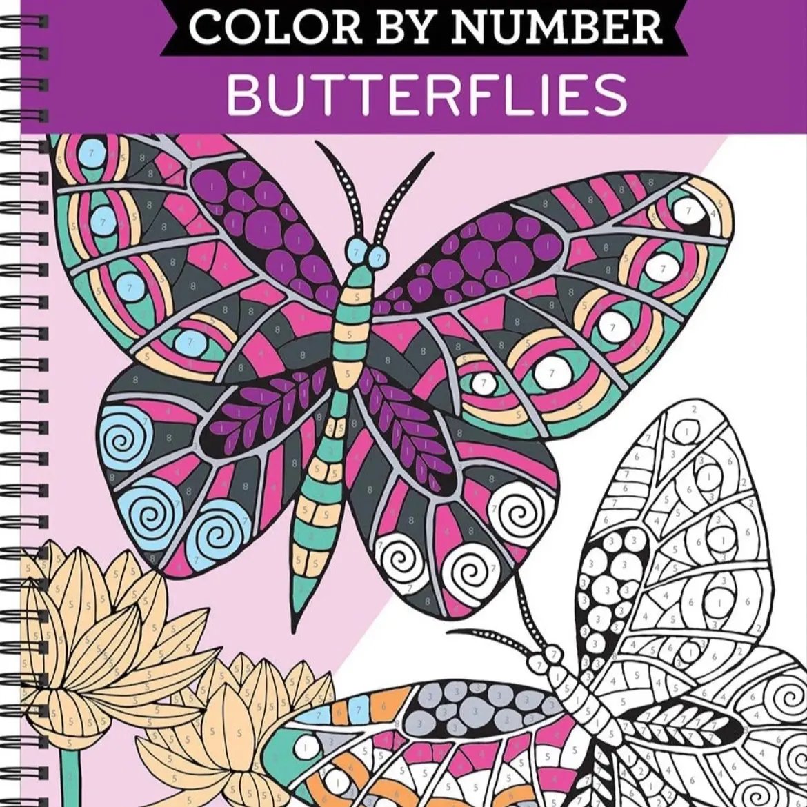 Color By Numbers Butterflies Collectible, All ages, Perfect Gift