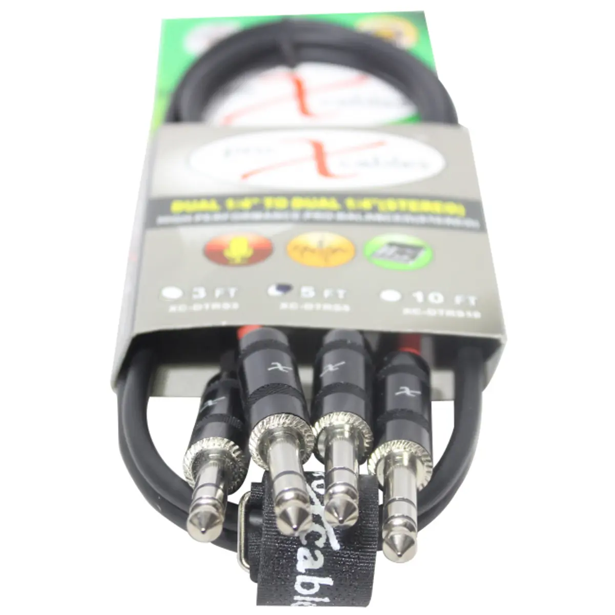ProX XC-DTRS5 5' Balanced High Performance Audio Cable, Dual 1/4"-TRS-M Connectors, Compact Audio Accessory for Noise-Free Connection