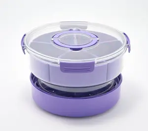 Home Reflections Round Portable Chill & Serve w/ Inserts