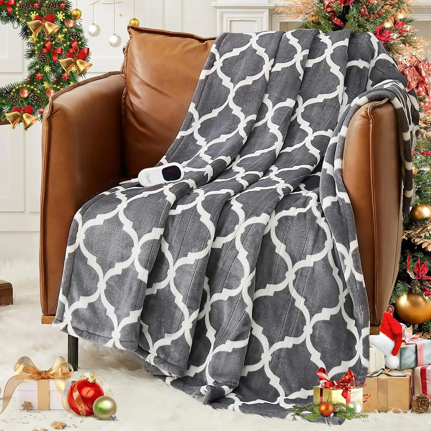 Heated Blanket Queen Size - 84"x90" Heating Blanket with 10 Fast Heat 8 Hours Auto Off Soft Cozy Flannel Over-Heated Protection ETL Certification Keep Warming