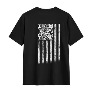 Troll 45 - 47 Flag QR Shirt Menswear Top Cotton Short Sleeve Streetwear Tropical Fabric Unique Design Scan QR Code to Donald Trump's YMCA Dance