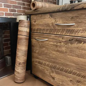 Wood Grain Contact Paper Wooden Wallpaper, Self-Adhesive Removable Vinyl Film, Easy to Apply for Furniture and Kitchen Cabinets