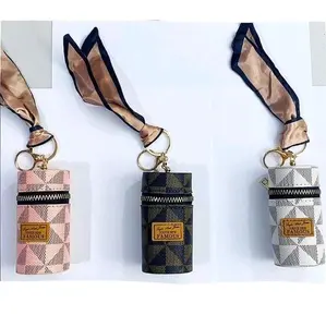 Zippered Leather Lipstick Case