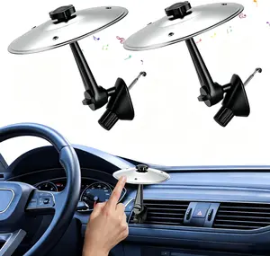 Car Cymbal Air Vent, Mini Drum Crash Cymbal Set with Mini Drum Stick, Funny Musical Instruments Gadget for Drummer Music Lovers Gift, Compact Durable Car Accessory for Most Vehicles