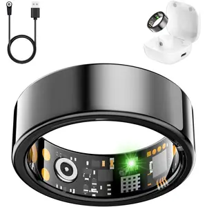 2026 Smart Ring for Women Men, Fitness Ring with Heart Rate, Blood Oxygen,Stress, Sleep Tracker, Step Tracker, Fit Ring No Subscription Fee, IP68 Waterproof Smart Ring for iPhone & Android