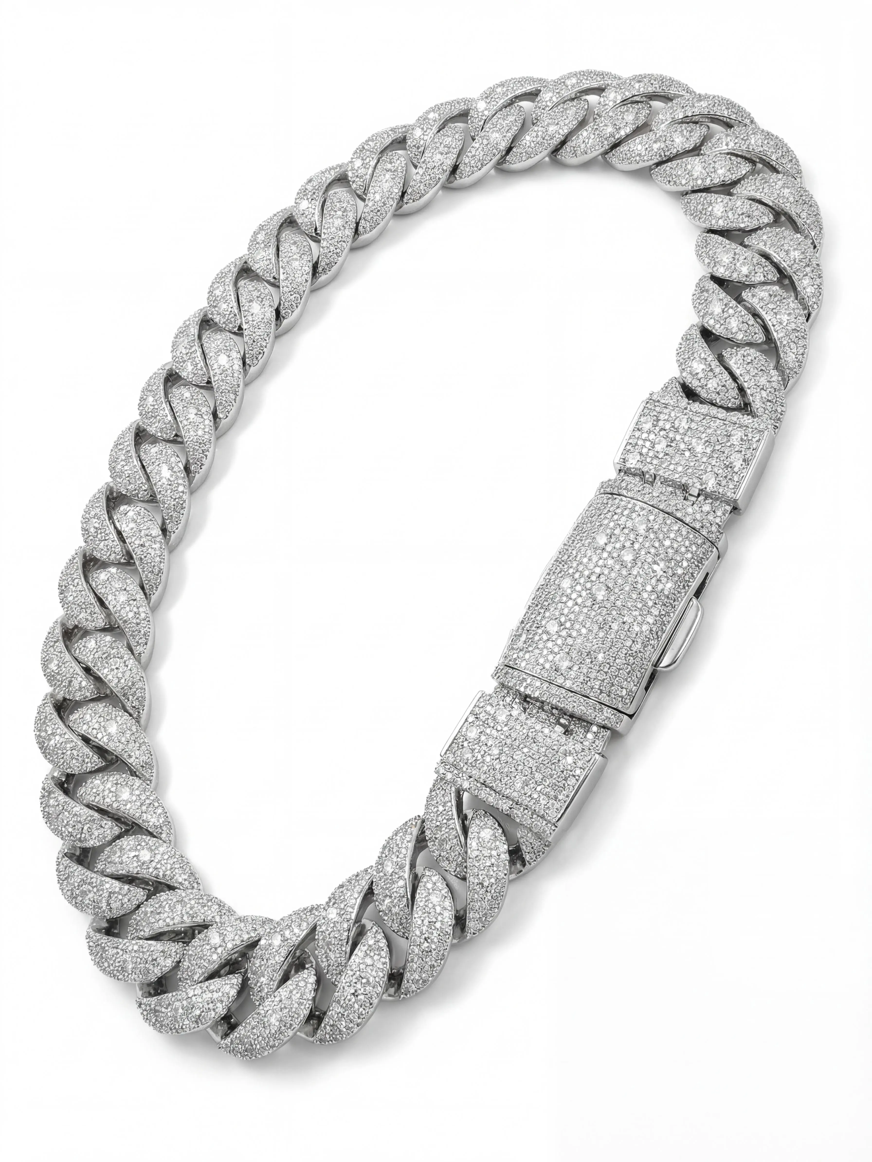 ④⑨SPACEICE 30mm Ice Out Galaxy/Snowice Setting Cuban Link Bracelet/ Necklace