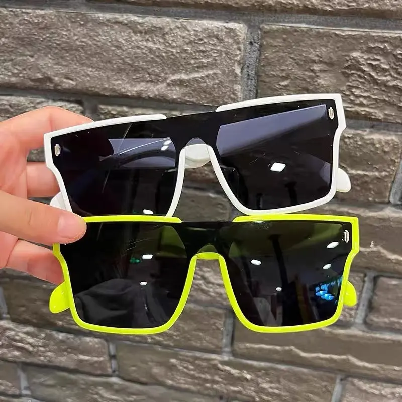 2-Pack Unisex Oversized Square One-Piece Sunglasses, Trendy Punk Street Style Shades with UV Protection, Bold Fashion Eyewear Perfect for Daily Outfits, Streetwear, Festivals, Photoshoots & Outdoor Activities