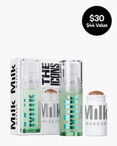 Milk Makeup The Icons Set, Hydro Grip Primer Mini, Matte Bronzer Baked Full Size, Natural Sunkissed Glow & Long-Lasting Hold, Makeup Skin Care Bundle