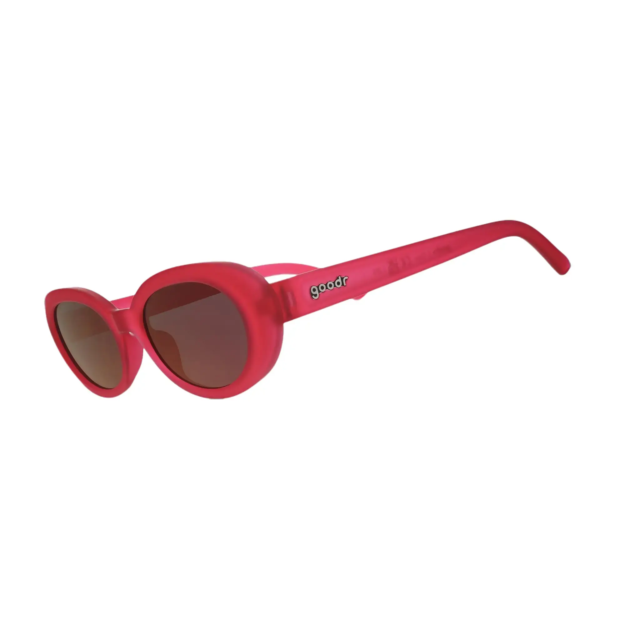 goodr Dancing Through Dimensions Medium Size (Sonic G) Translucent Pink Frame with Red Lens, UV400, No Slip No Bounce No Tangle