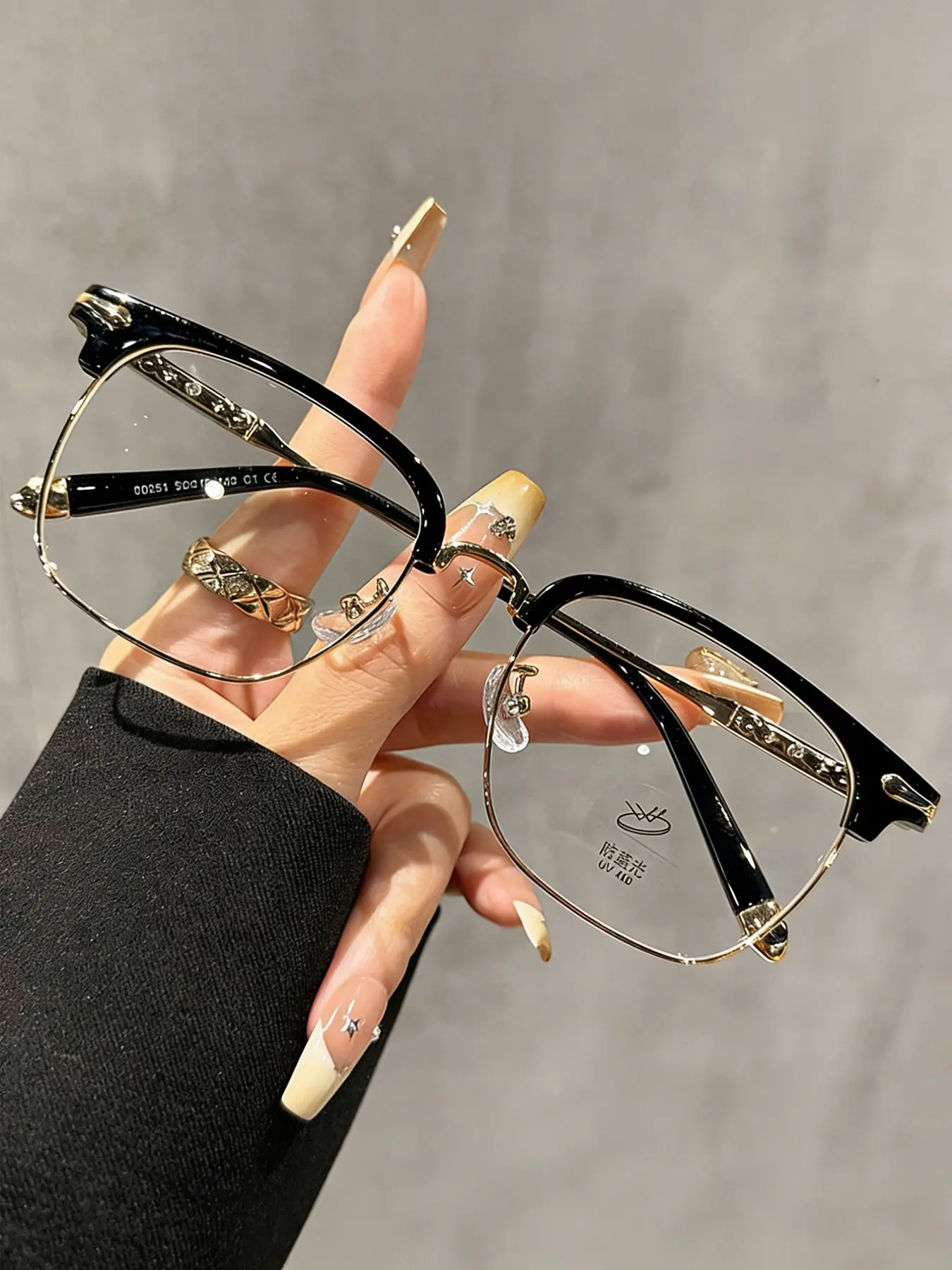 Fashion Versatile Half Frame Anti-Blue Light Glasses Tr90 Casual Office Outdoor Eyewear, Stylish Protective Glasses Unisex Eye Protection