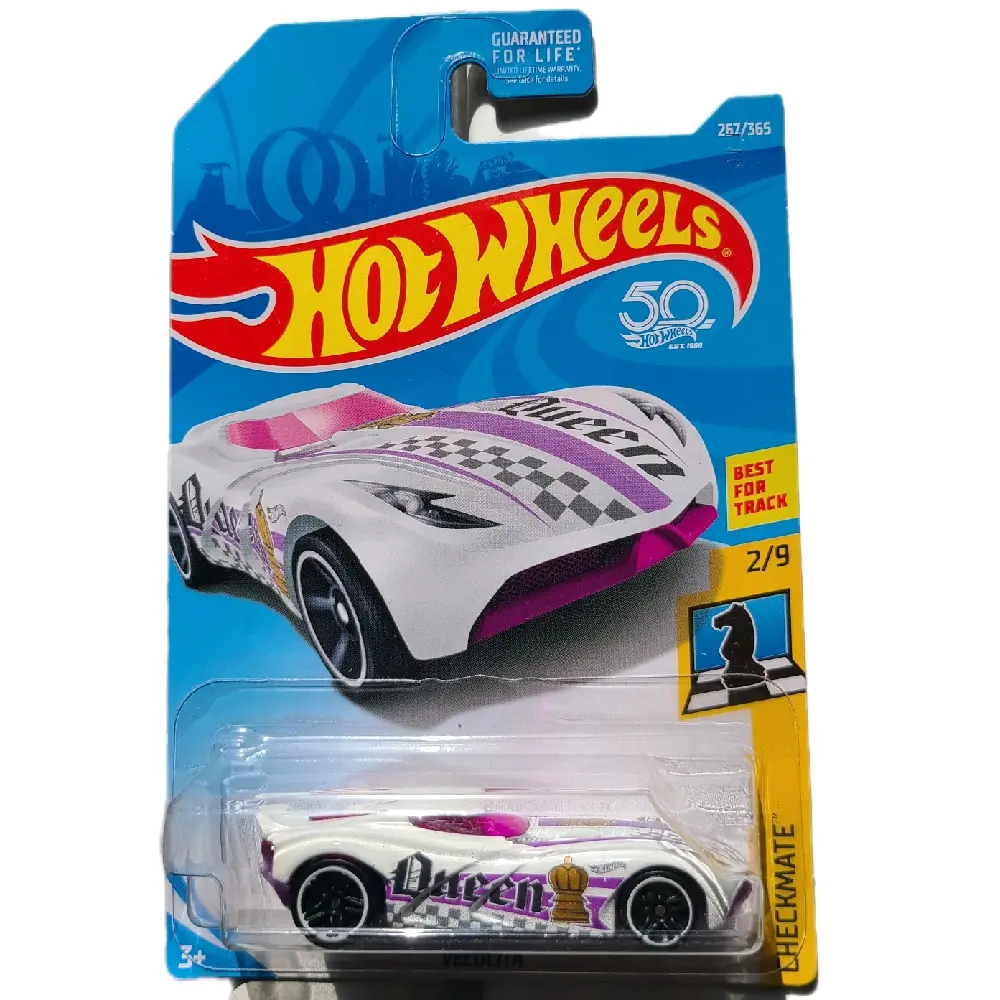 HOT WHEELS VELOCITA Checkmate White Variation Diecast Metal Car, 267/365 Collectible Diecast Model Cars