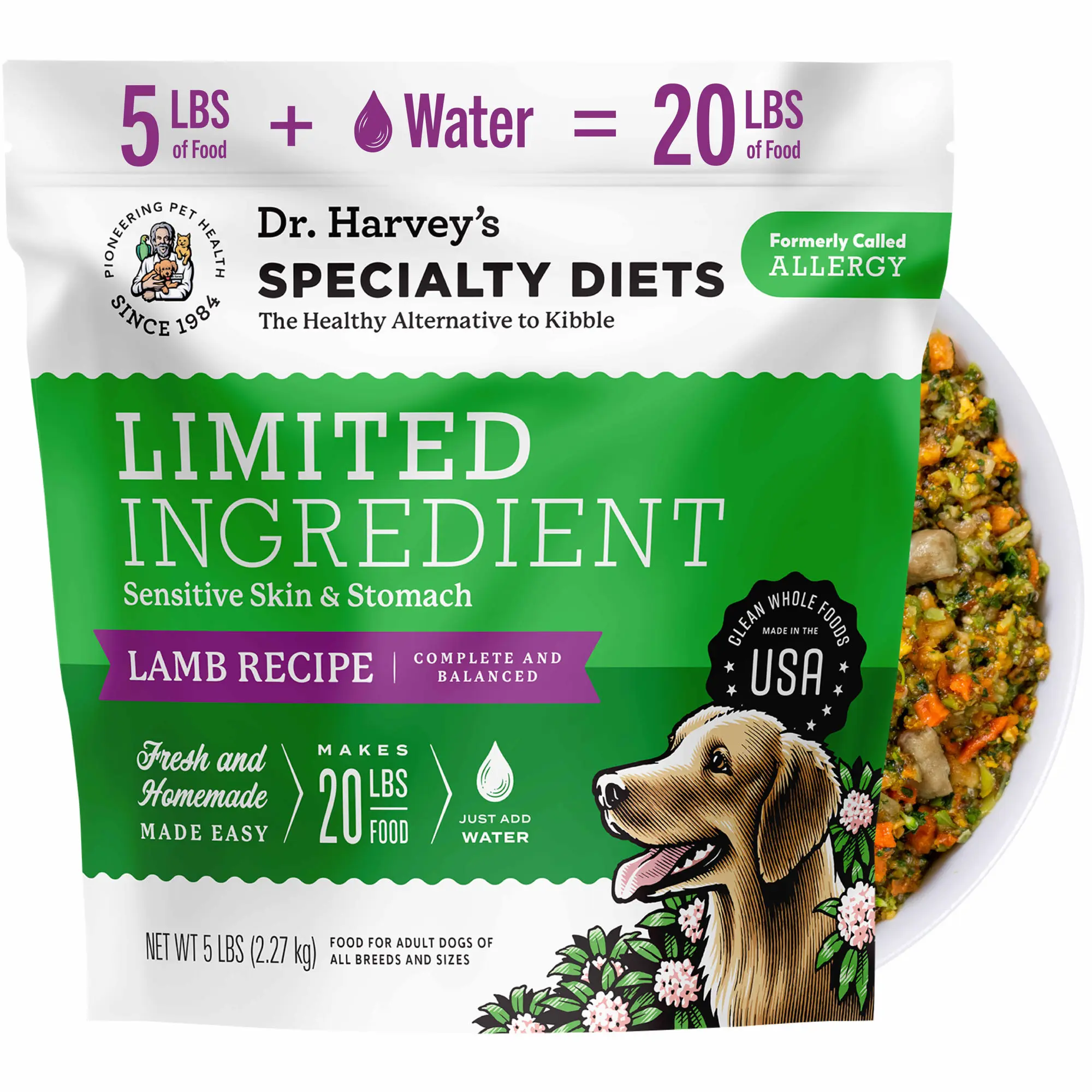 Dr. Harvey's Limited Ingredient Dog Food | Lamb, Grain Free - for Dogs with Food Sensitivities