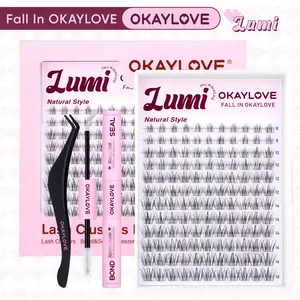 OKAYLOVE  Lumi  Lash Clusters Kit | Natural Babe Lash Look| Wispy Lash Extension Kit for DIY Eyelash at Home for Natural Makeup Girl Gifts #Summervibes