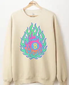 Colorful 8 Ball Graphic Top Colorful 8 Ball Graphic Top