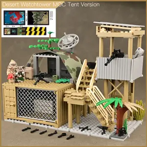 Military Toy Special Forces Base Command Center Observation Tower Weaponry Storage, Compatible with Mainstream Mini Doll Building Blocks Toys, Moc Blocks Set, Building Block Model