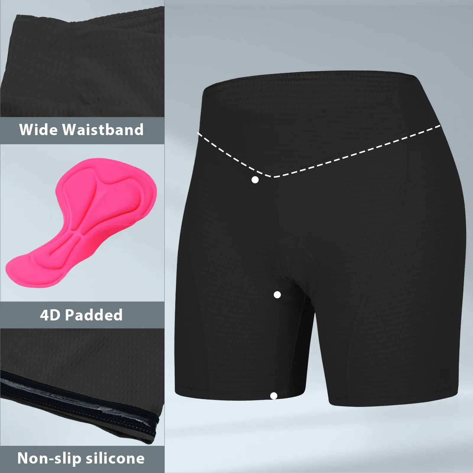 Comfy Women Cycling Shorts - 4D Gel Padded Short for Mountain Bike Bicycle Short Pants & Outdoor Activities