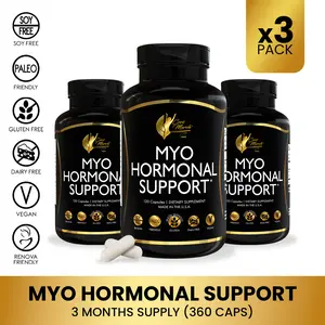 3 Bottles of Coco March N.M.D Myo Hormonal Support, Female Reproductive Health Support Dietary Supplements - 360 Capsules per Pack Natural Wellness Boost Vitamin