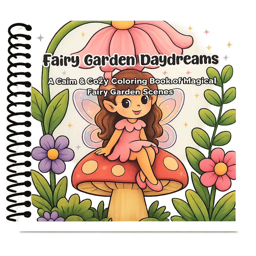Magical Fairy Garden Daydreams Coloring Book - Little Squares Collection, 5×5 in Spiral-Bound Art Supply with Whimsical Garden Scenes, Creative Escape Illustrations