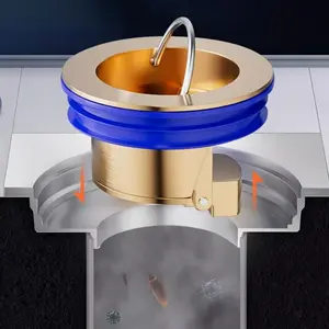 Shower Drain Backflow Prevention Device, Magnetic Levitation One-Way Drain Valve, Drain Insert, Drain Plug, Brass Material, Rapid Drainage, Suitable for Showers, Fits 1.25in-1.65in Diameter (Brass), Shower Accessories