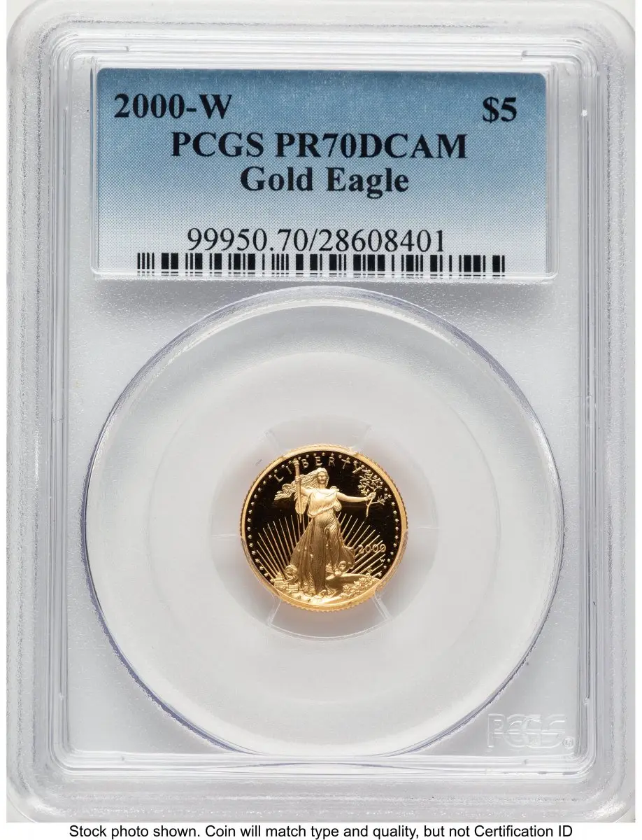 Modern Bullion Coins (2000-W Proof Gold Eagle 1/10 oz Blue Gradient)