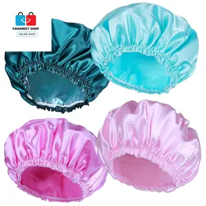 Shower Caps for Women, 4 PCS Elastic and Reusable Bath Caps, Double Waterproof Layers Shower Cap, Bathing Shower Caps No Brand