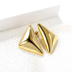 Fashion Jewelry Earrings Manufacturer Custom Personalized Gold Triangle Shape Unique Design Accessories