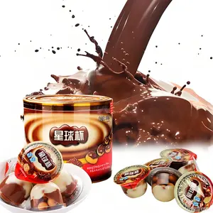 Planet Cup 390g Bulk Pack - 26 Individual Cups | Creamy Chocolate & Milk Duo Sauce with Super Crunchy Biscuit Balls | Includes Mini Spoons | Mess-Free Childhood Nostalgia Snack Snack cookie kawaii bussin Cookies delightful