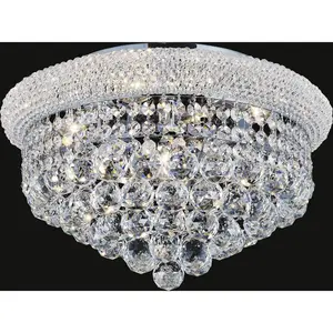 CWI Lighting Empire 5 Light 18 inch Chrome Flush Mount Ceiling Light 8001C18C