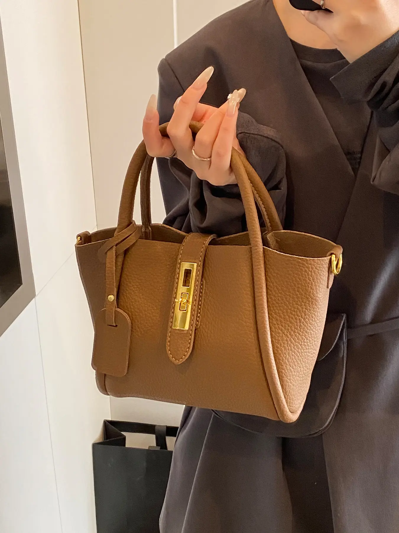 1pc Women's handbag, solid color, clean color, crossbody bag, Crossbody shoulder bag, versatile, suitable for white-collar workers to work, commute, shopping, Commuter bag