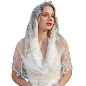 Breathable Lace Head Veil Comfortable Mantilla Headscarf for Women Chapel Wear