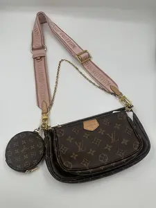 Pre-owned Louis Vuitton coated canvas Crossbody Bags MULTI POCHETTE ACCESSOIRES bag 【BF 2Z】 Monogram Canvas Satchel with Adjustable Strap & Detachable Chain