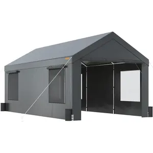 Carport, 10x20 ft Heavy Duty Portable Garage with Roll-up Windows & Removable Sidewalls, UV Resistant Waterproof All-Season Car Canopy for SUV, Car, Truck, Boat