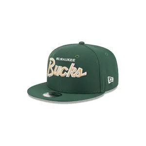 Youth New Era Script 9FIfty Milwaukee Bucks Snapback Hat