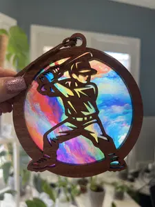 Baseball Player Suncatcher for Sunny Window