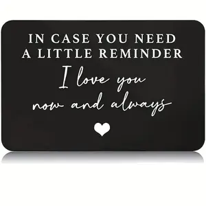 Letter Pattern Wallet Card, Aluminum Alloy Engraved Wallet Card, Decorative Gift for Boyfriend, Husband, Birthday Gift, Wedding Gift